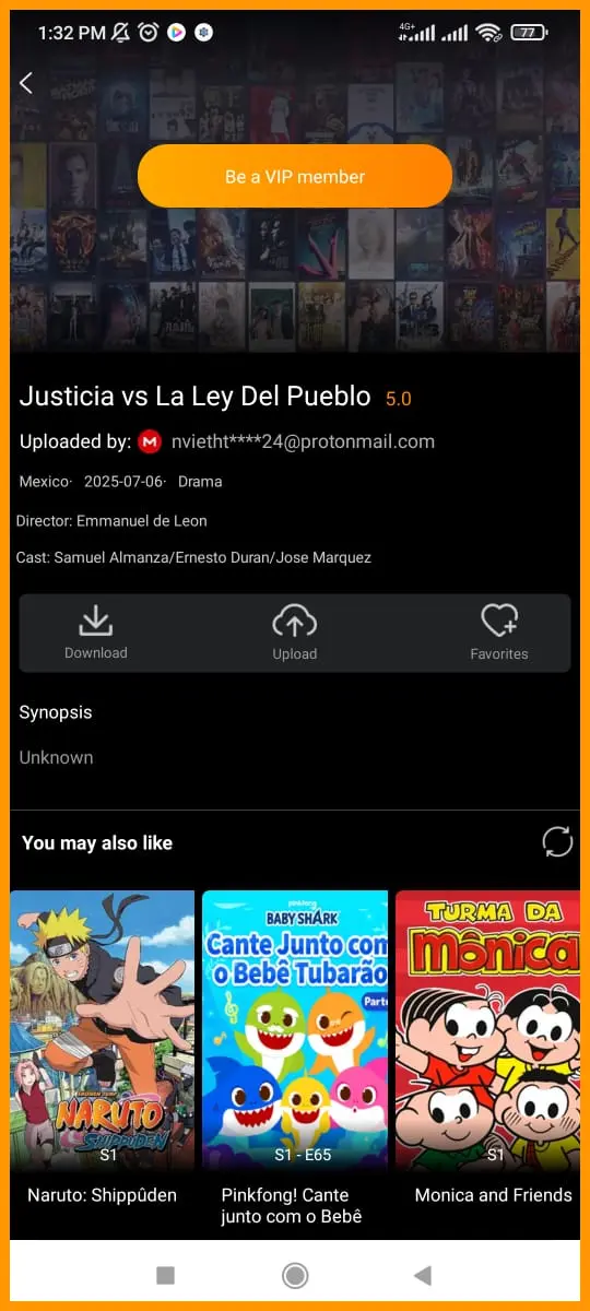 Filme em reproducao no aplicativo YouCine