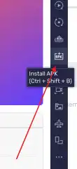 Opcao Instalar APK na barra lateral direita do BlueStacks