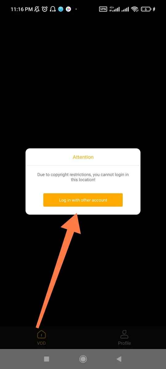 YouCine: Como Criar Conta, Fazer Login e Recuperar Acesso 5 Aviso do YouCine com restricao de login e botao para entrar com outra conta