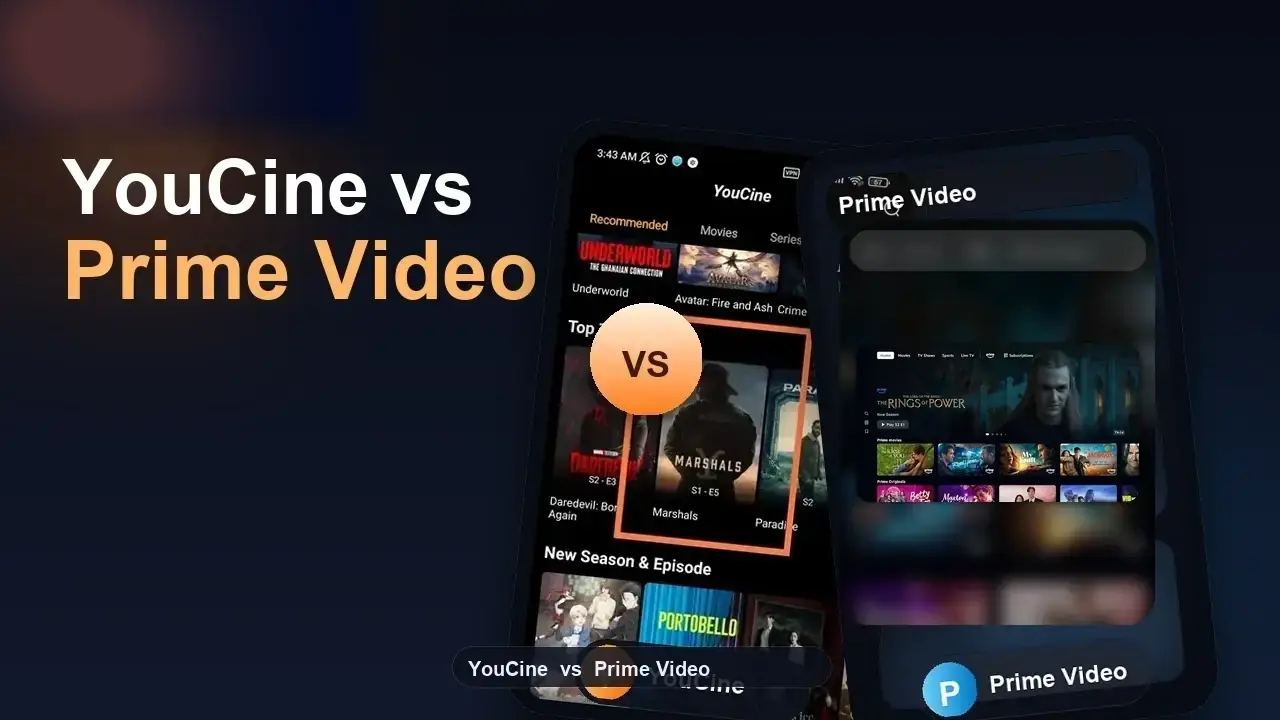 Comparativo visual YouCine versus Prime Video para alternativas pagas oficiais
