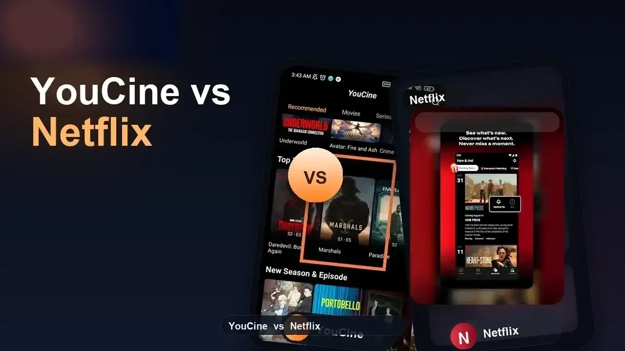 Comparativo visual YouCine versus Netflix em destaque