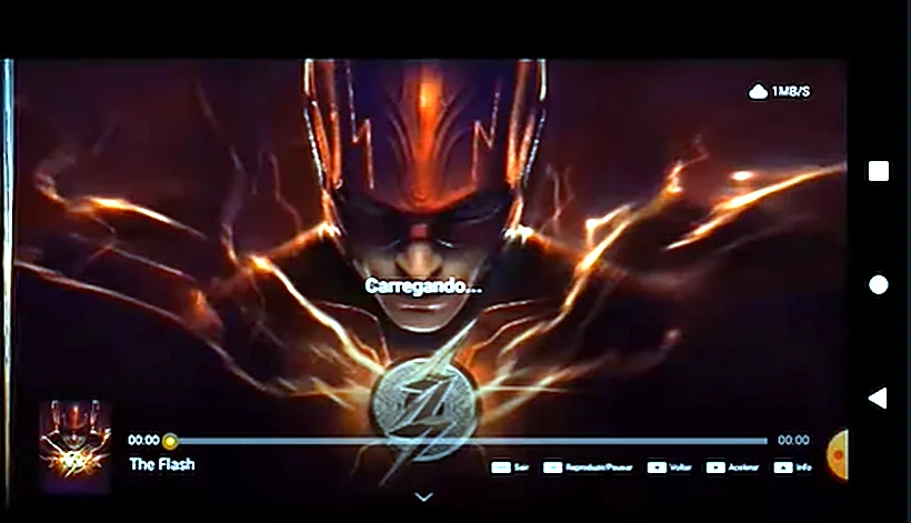 Tela do player do YouCine com o video preso em carregando